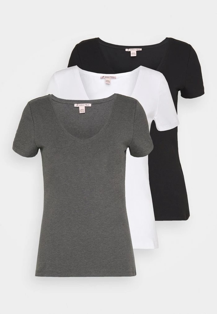 T-Shirt ANNA FIELD Anna Field 3 Pack Noir Femme | TZM-6430338